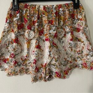 H.I.P. Multicolor Floral Rayon Lacy Shorts